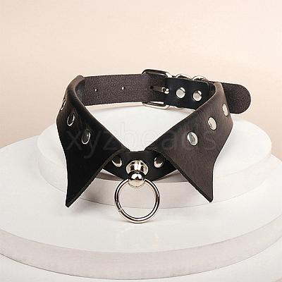 PU Leather Collar Choker Necklaces for Women NJEW-CL0001-23A-1