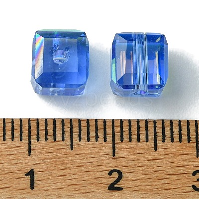 100Pcs Transparent Electroplate Glass Beads GLAA-K064-08A-AB03-1