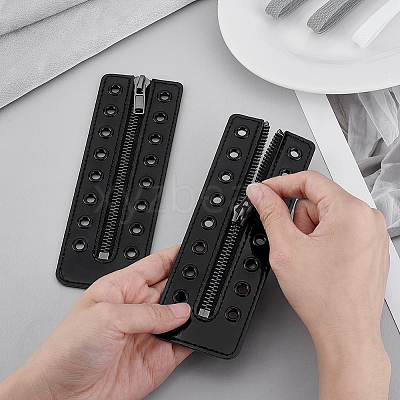 2Pcs PU Zipper Accessories FIND-PH0028-27B-1