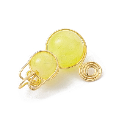 Imitation Jade Glass Beads Pendants PALLOY-JF02480-1