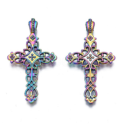 Rainbow Color Alloy Pendant Enamel Settings PALLOY-N163-146-NR-1