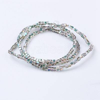 Electroplate Glass Beads Strands X-EGLA-F121-HP-A02-1
