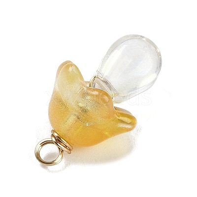10Pcs Transparent Glass Pendants PALLOY-JF02944-1