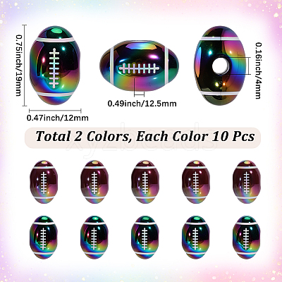 20Pcs 2 Colors Opaque Acrylic European Beads OACR-SC0003-04-1