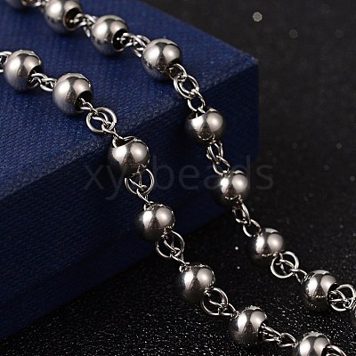 Non-Tarnish Crucifix Cross Stainless Steel Rosary Bead Necklaces LS-NJEW-O096-27-1