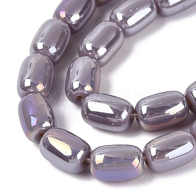 Electroplate Opaque Glass Beads Strands EGLA-Q132-03B-C04-1