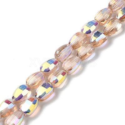 Transparent Electroplate Glass Beads Strands GLAA-Q099-F01-10-1
