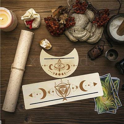2Pcs 2 Style Natural Wood Card Stand for Tarot DJEW-GF0001-33I-1