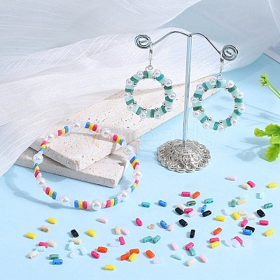 1000pcs 10 Colors Opaque Acrylic Slide Charms OACR-SC0001-37B-1