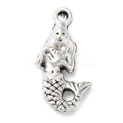 Tibetan Style Alloy Mermaid Pendants TIBEP-Q043-223-RS-1
