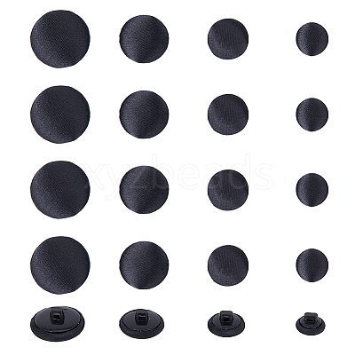 40Pcs 4 Styles 1-Hole Plastic Buttons BUTT-DC0001-04-1