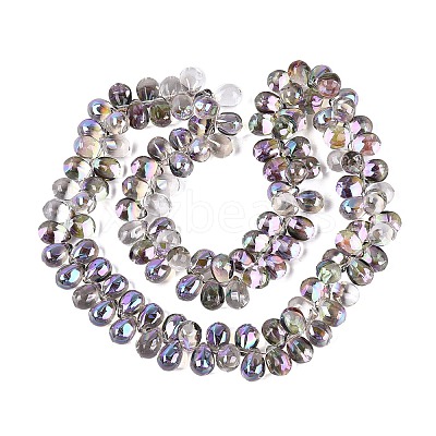 Electroplate Baking Paint Transparent Glass Beads Strands GL-N005-02A-C10-1