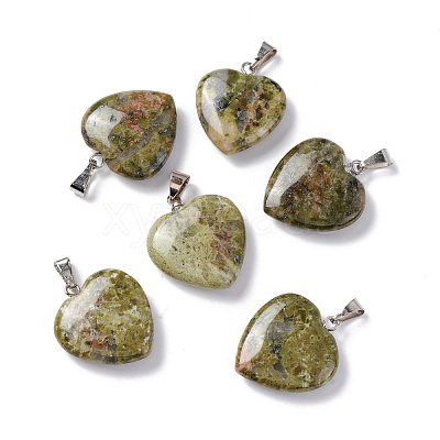 Natural Unakite Pendants G-G956-B23-FF-1