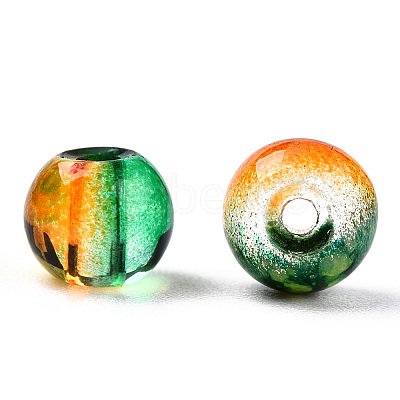 Mixed Style & Mixed Color Round Spray Painted Glass Beads DGLA-X0003-6mm-1
