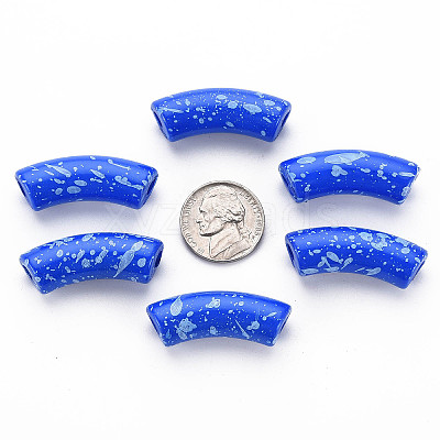 Opaque Spray Painted Acrylic Beads MACR-S372-001F-B02-1