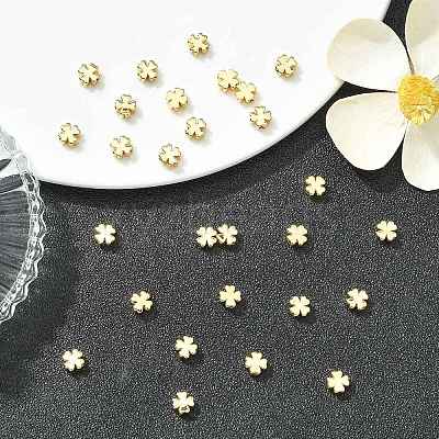 SHEGRACE Brass Clover Beads XGRPCU725-301G-1