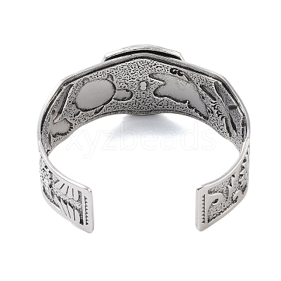 Constellation Alloy Open Cuff Bangles for Women Men BJEW-C064-01AS-06-1