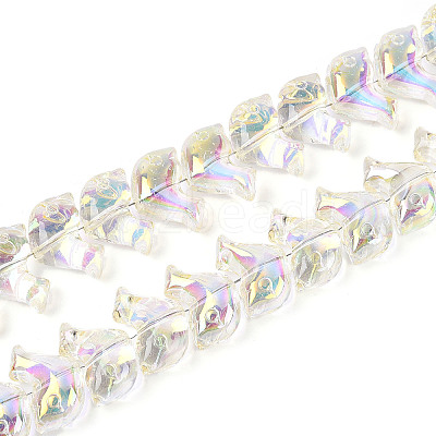 Baking Paint Electroplate Transparent Glass Beads Strands EGLA-N017-06-B01-1