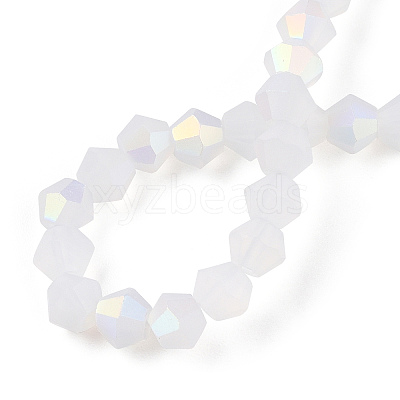 Imitation Jade Bicone Frosted Glass Bead Strands EGLA-A039-J6mm-MB05-1