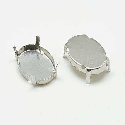 Non-Tarnish 201 Stainless Steel Sew on Prong Settings STAS-T032-03-13x18mm-1