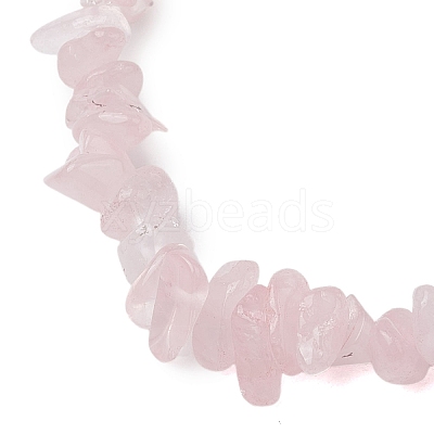 Natural Rose Quartz Beads Kids Bracelets BJEW-JB10611-09-1
