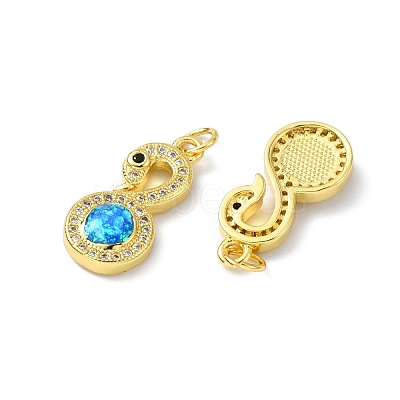 Brass Micro Pave Cubic Zirconia Pendants KK-A197-13G-1