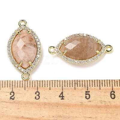 Natural & Synthetic Mixed Stone Faceted Horse Eye Connector Charms G-G181-07G-1
