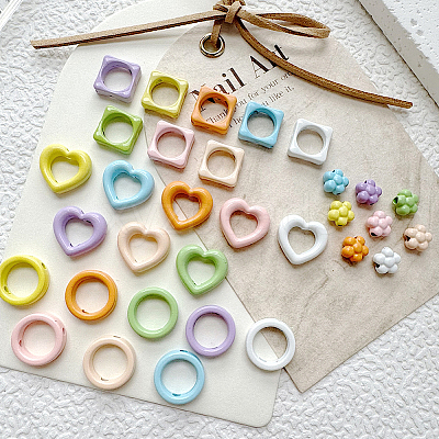 32Pcs 8 Colors Baking Paint Alloy Bead Frame FIND-SP0004-50B-1