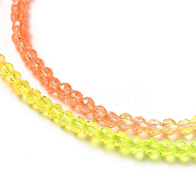 Transparent Gradient Color Glass Beads Strands LS-GLAA-H021-01B-09-1