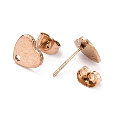 Ion Plating(IP) 304 Stainless Steel Stud Earring Findings STAS-I183-07A-07RG-1