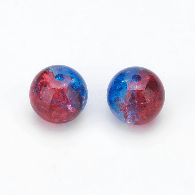 Two Tone Crackle Glass Beads X-CCG-Q002-10mm-M-1