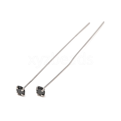 Brass Micro Pave Cubic Zirconia Stud Earring Findings CU-CBA4618-01P-08-1