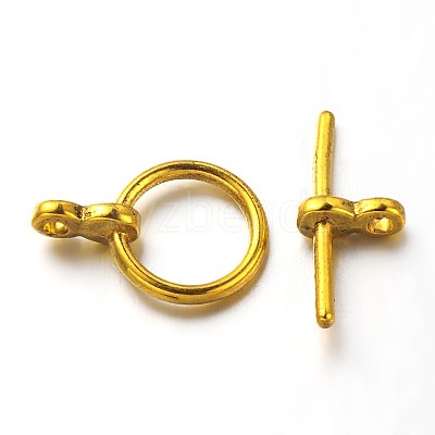 Tibetan Style Toggle Clasps TIBE-AB2035Y-AG-NF-1