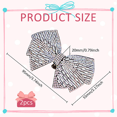 2Pcs Cloth with Rhinestone Shoe Buckle Clips FIND-FH0008-78A-1