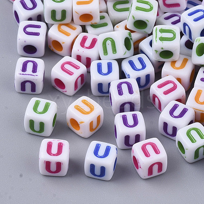 White Opaque Acrylic Beads MACR-R869-01U-1