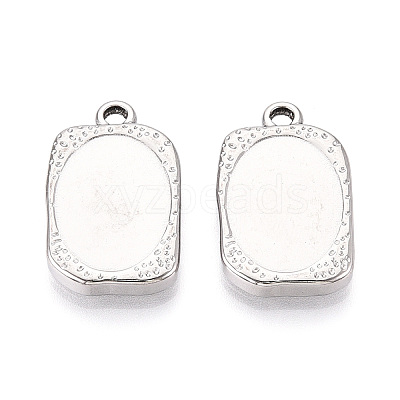 304 Stainless Steel Pendant Cabochon Settings STAS-T067-19P-1