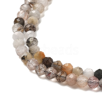 Natural Black Rutilated Quartz Beads Strands G-RM241221-B24-1