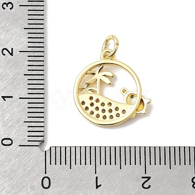 Brass Micro Pave Cubic Zirconia Pendants LS-KK-P343-01A-G-1