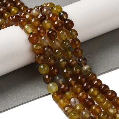 Dyed & Heated Natural Dragon Veins Agate Beads Strands G-P539-A01-26-1