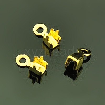 Brass Cup Chain Ends KK-E446-05-1