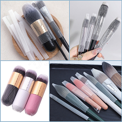 200Pcs PE Makeup Brush Protector Reusable Expandable Mesh Cover MRMJ-GF0001-51A-1