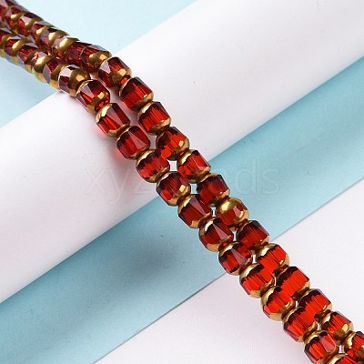 Electroplated Transparent Glass Beads Strands GLAA-P003-C01-1