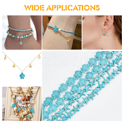 4 Strands 2 Style Synthetic Turquoise Beads Strands G-AR0004-28-1