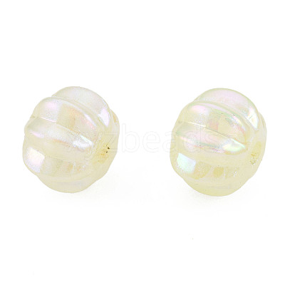Rainbow Iridescent Plating Acrylic Beads OACR-N010-074-1