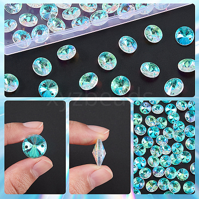 80Pcs Transparent Faceted Glass Connector Charms GLAA-SP0001-88A-01-1
