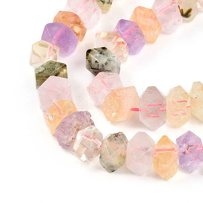 Natural Amethyst & Citrine & Rose Quartz & Prehnite Beads Strands G-N347-09A-12-1
