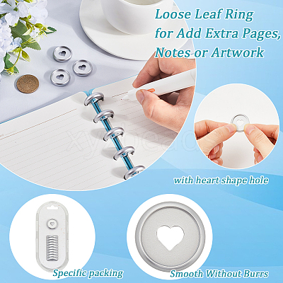 Hollow Heart ABS Plastic Loose Leaf Ring Round Binder Discs KY-SP0001-21A-02-1