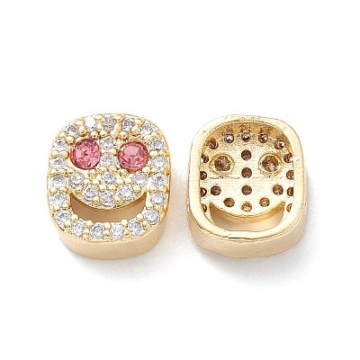 Brass Micro Pave Cubic Zirconia Beads KK-M241-01-1