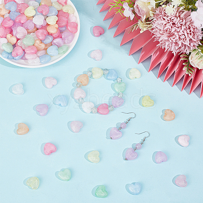 150Pcs Luminous Transparent Acrylic Beads OACR-PA0002-02-1
