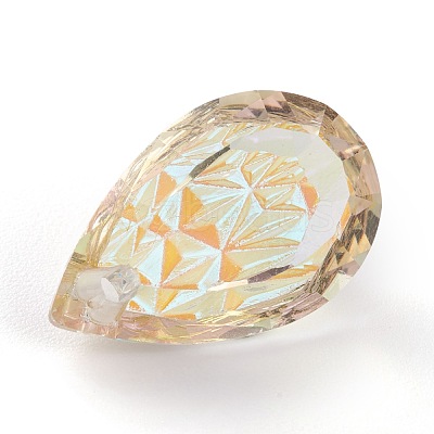 Embossed Glass Rhinestone Pendants GLAA-J101-05B-001PS-1